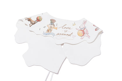 13DE MARZO Detachable CapeCircus Print Shirt White