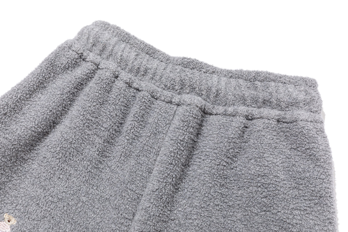13DE MARZO All Over Embroidered Bear Casual Pants Grey - 13DE MARZO