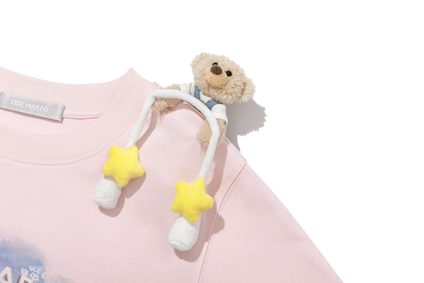 13DE MARZO Carousel Bear Printed T-shirt Pink - 13DE MARZO