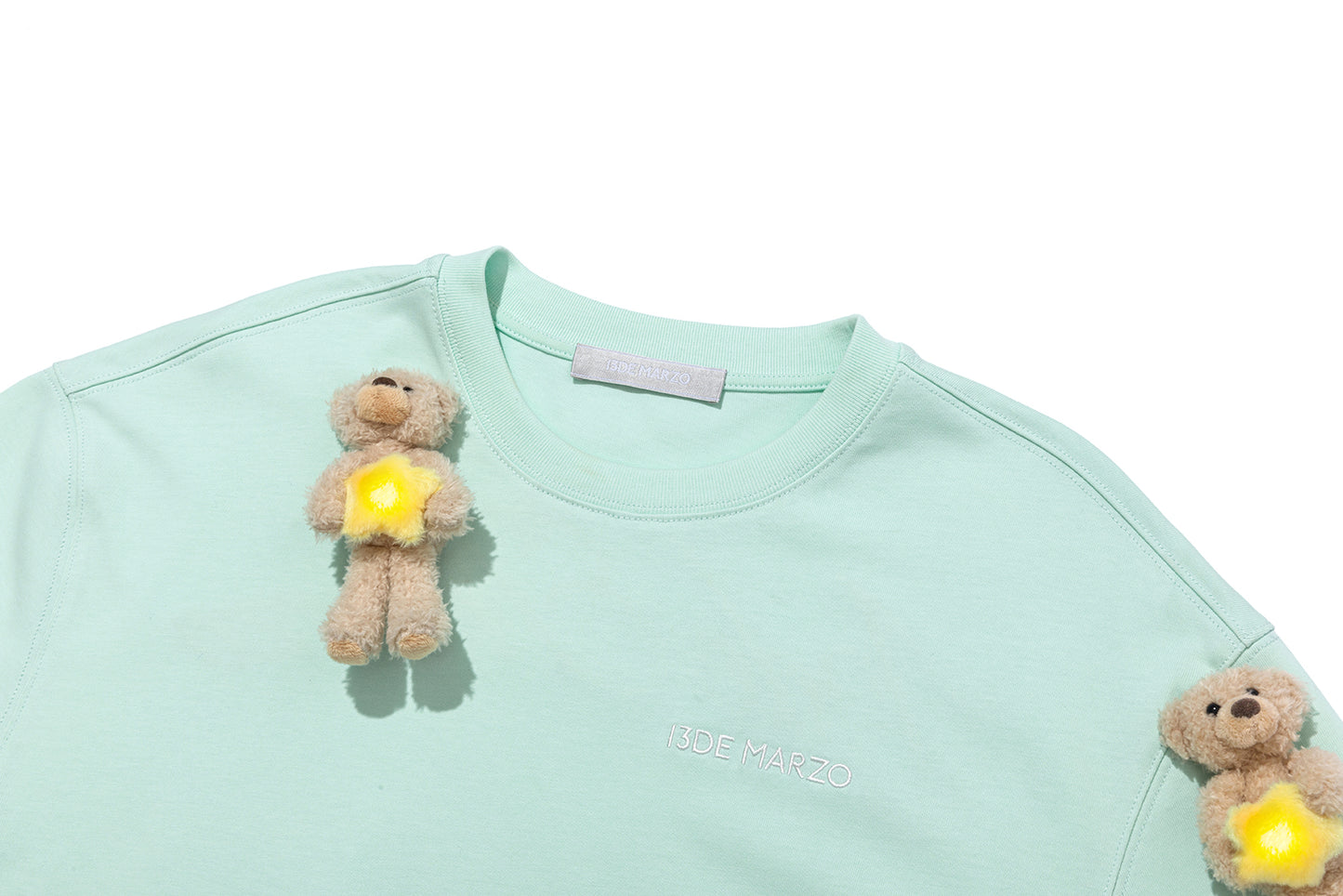 13DE MARZO Lumi Star Bear T-shirt Mint Green - 13DE MARZO