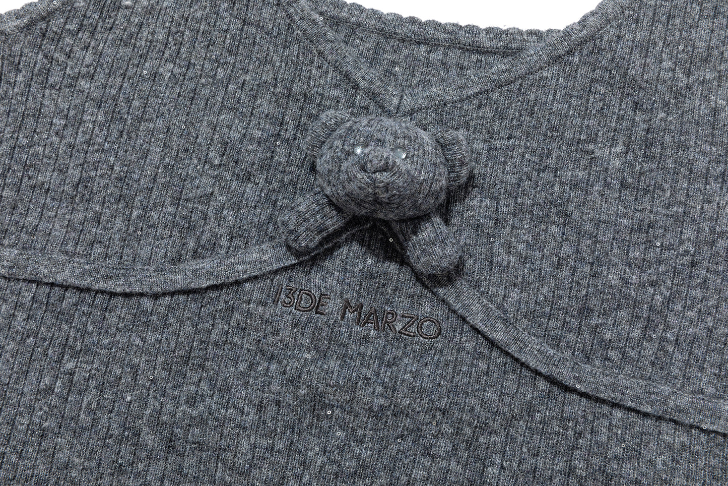 13DE MARZO Mini Bear Sequin Camisole Grey