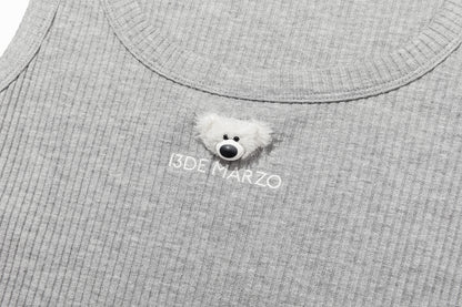 13DE MARZO Mini Bear Base Vest Grey