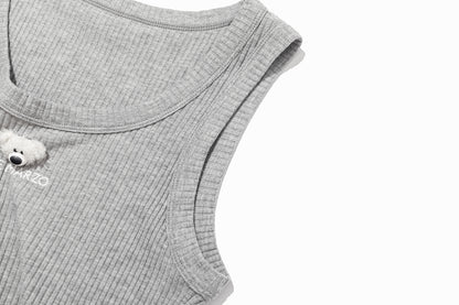 13DE MARZO Mini Bear Base Vest Grey
