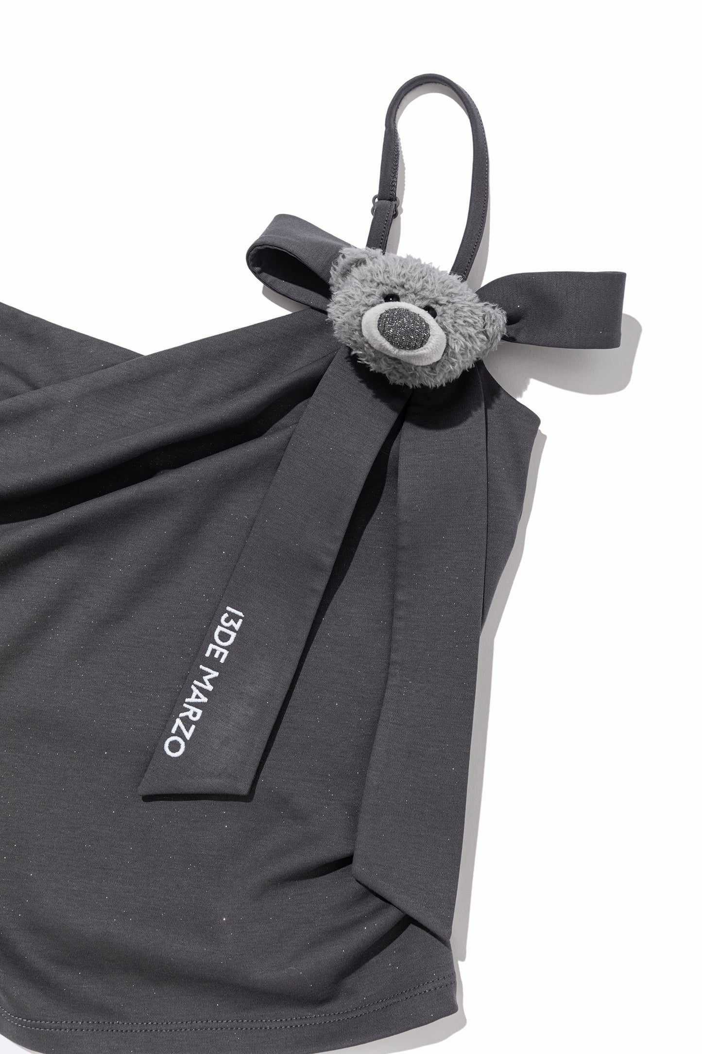 13DE MARZO Bear Shimmer Bow  Camisole Grey - 13DE MARZO
