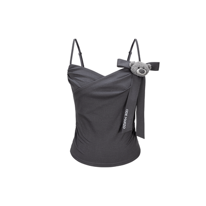 13DE MARZO Bear Shimmer Bow  Camisole Grey - 13DE MARZO