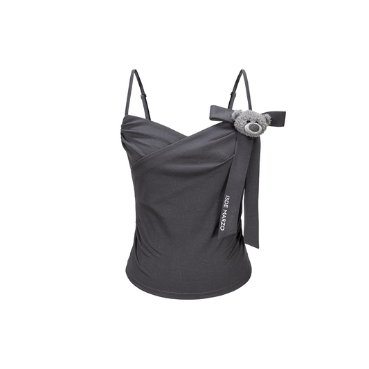 13DE MARZO Bear Shimmer Bow  Camisole Grey - 13DE MARZO