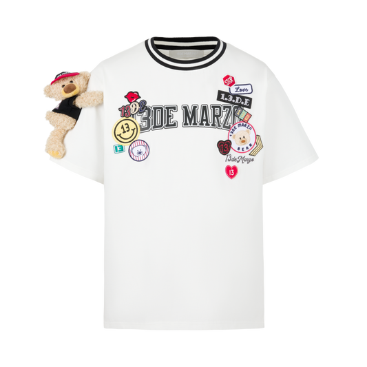 13DE MARZO Badge Knit Neck T-shirt