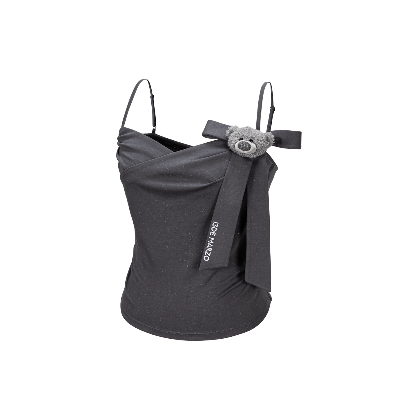 13DE MARZO Bear Shimmer Bow  Camisole Grey - 13DE MARZO