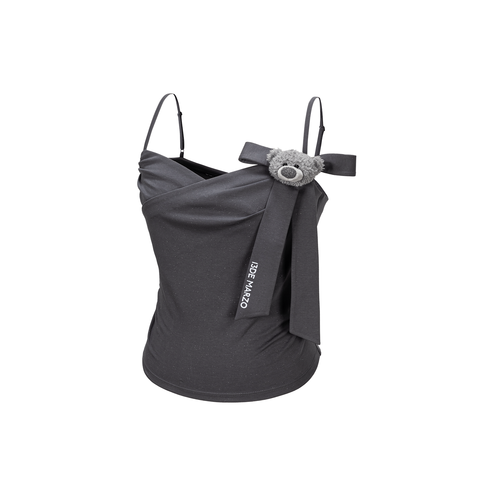 13DE MARZO Bear Shimmer Bow  Camisole Grey - 13DE MARZO