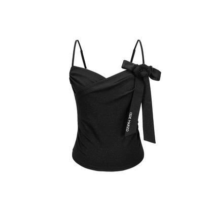 13DE MARZO Bear Shimmer Bow  Camisole Black - 13DE MARZO