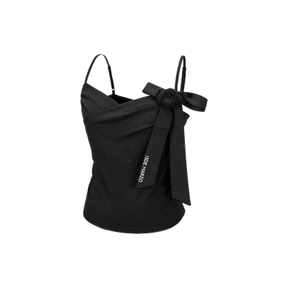 13DE MARZO Bear Shimmer Bow  Camisole Black - 13DE MARZO