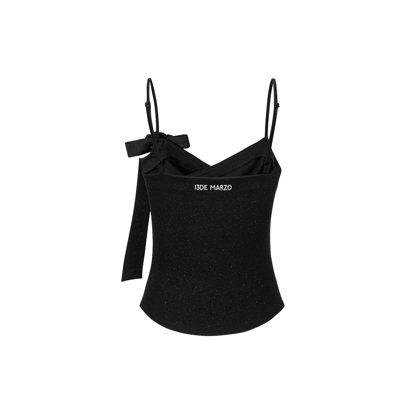 13DE MARZO Bear Shimmer Bow  Camisole Black - 13DE MARZO
