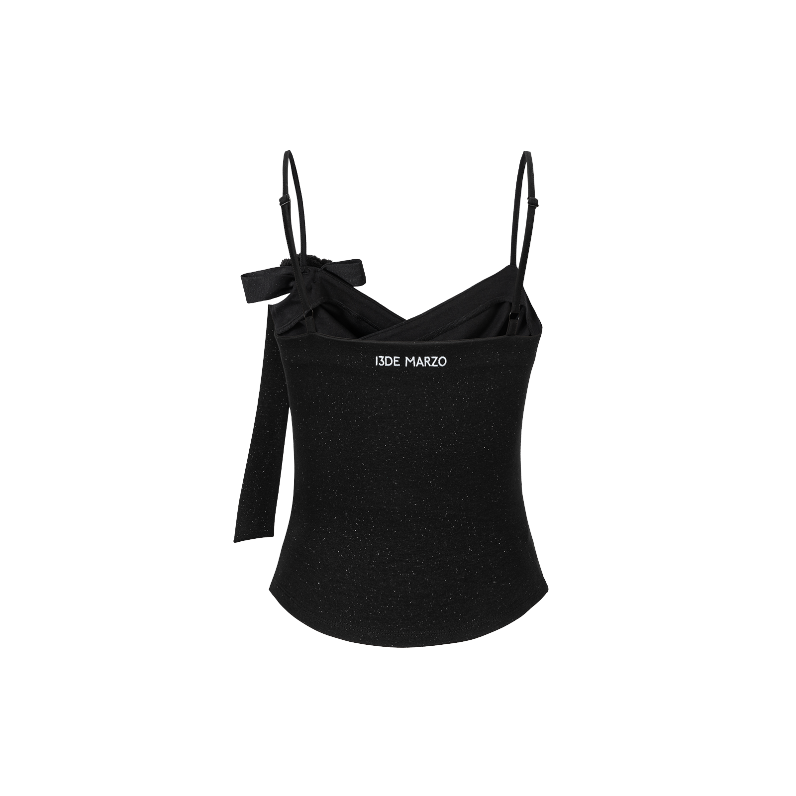 13DE MARZO Bear Shimmer Bow  Camisole Black - 13DE MARZO