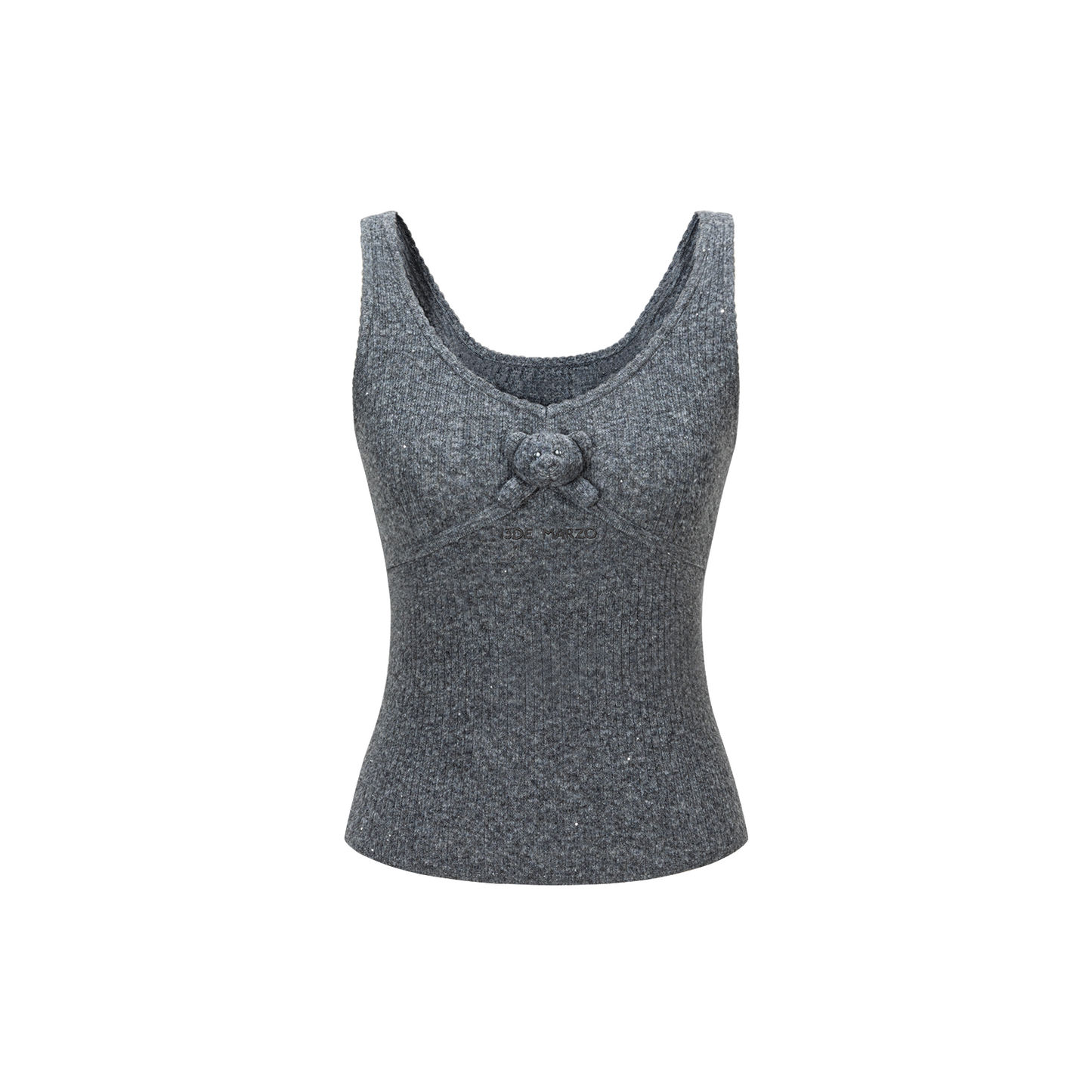 13DE MARZO Mini Bear Sequin Camisole Grey