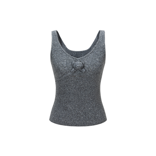 13DE MARZO Mini Bear Sequin Camisole Grey
