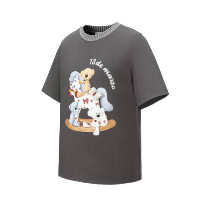 13DE MARZO Rocking Horse Print T-shirt Dark Grey - 13DE MARZO