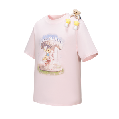 13DE MARZO Carousel Bear Printed T-shirt Pink - 13DE MARZO
