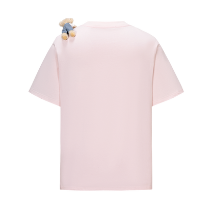 13DE MARZO Carousel Bear Printed T-shirt Pink - 13DE MARZO