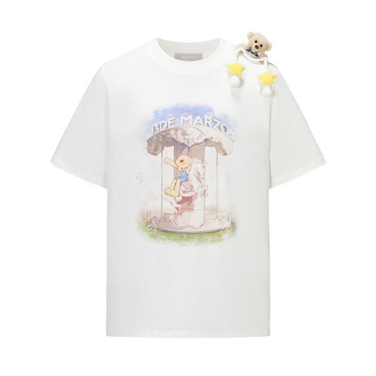 13DE MARZO Carousel Bear Printed T-shirt White - 13DE MARZO