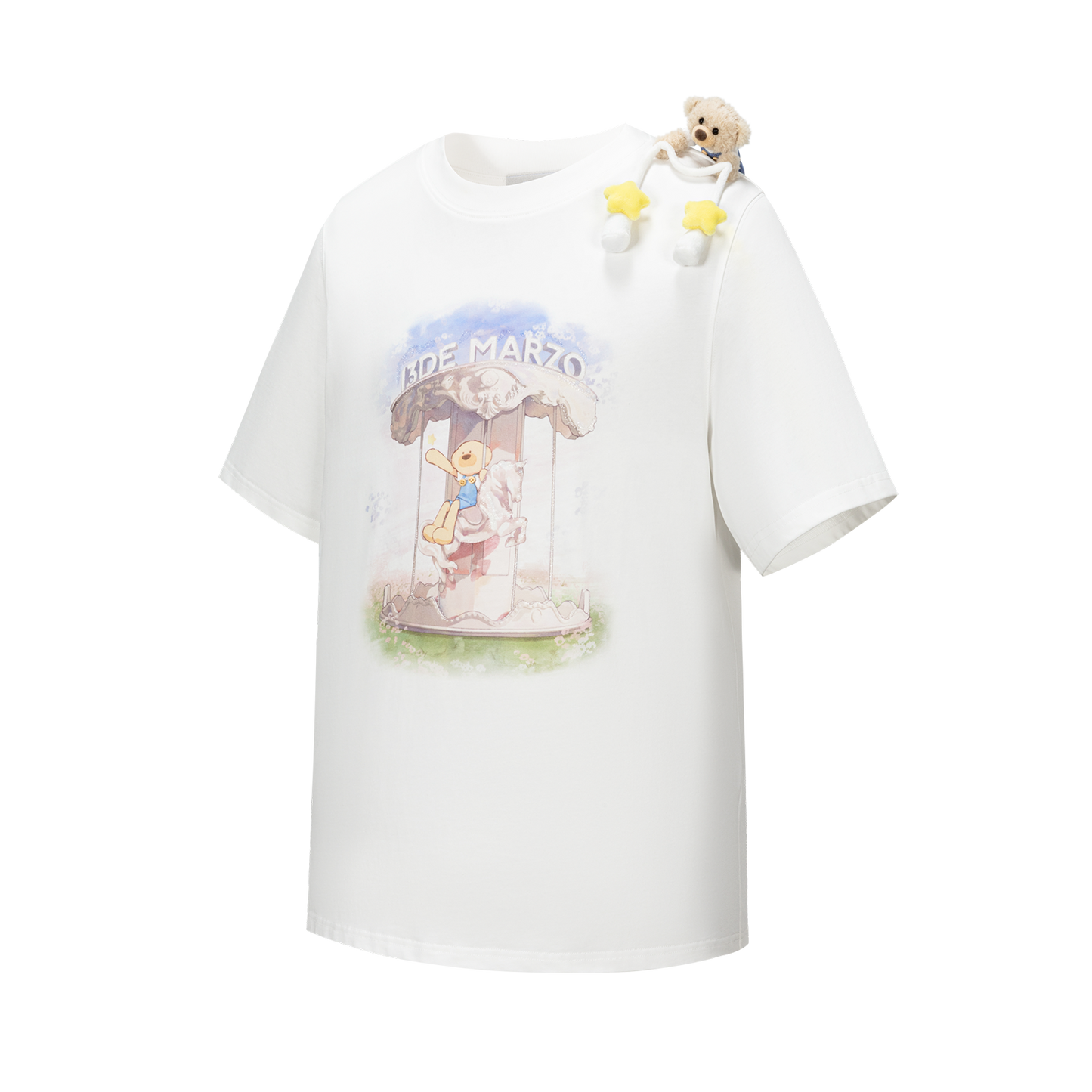 13DE MARZO Carousel Bear Printed T-shirt White - 13DE MARZO