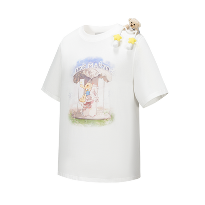 13DE MARZO Carousel Bear Printed T-shirt White - 13DE MARZO