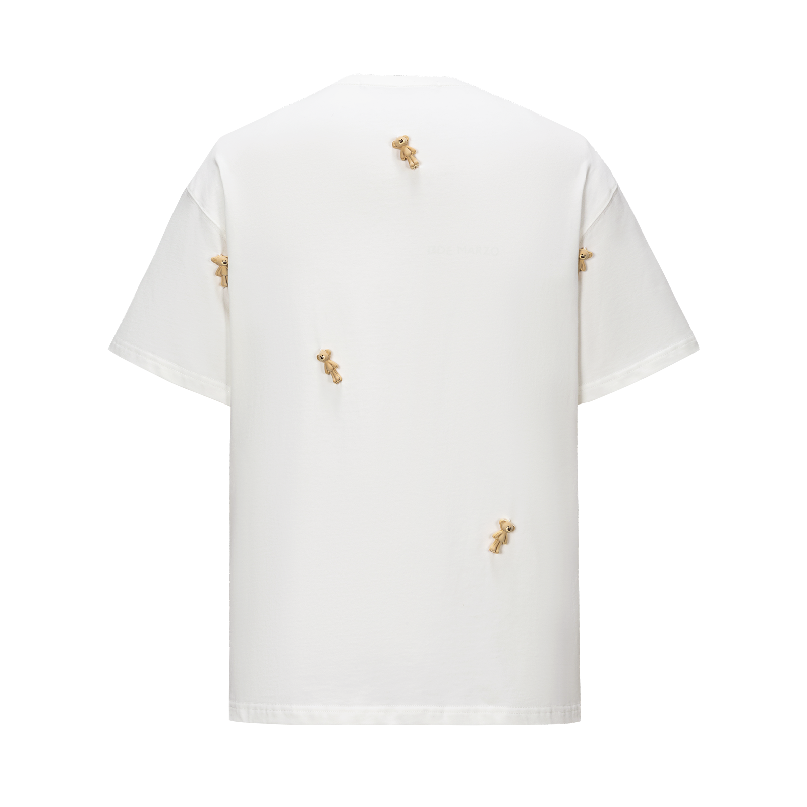 13DE MARZO Mini Flocked Bear T-shirt Beige - 13DE MARZO