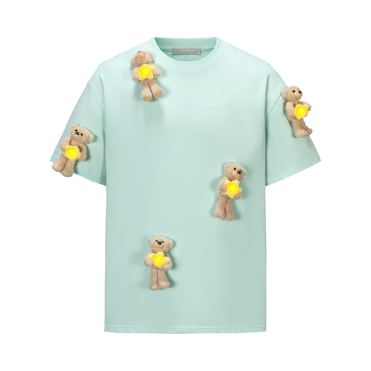 13DE MARZO Lumi Star Bear T-shirt Mint Green - 13DE MARZO