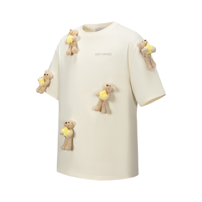 13DE MARZO Lumi Star Bear T-shirt Beige - 13DE MARZO