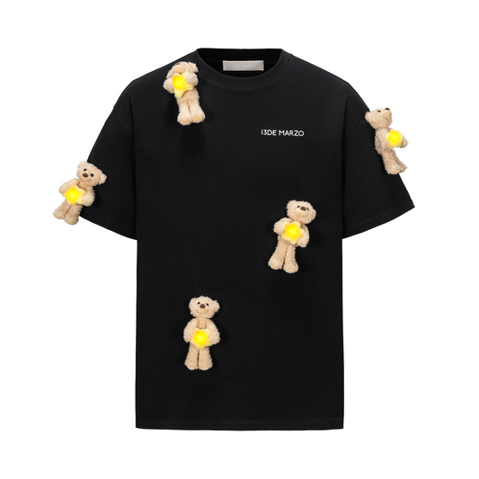 13DE MARZO Lumi Star Bear T-shirt Black - 13DE MARZO