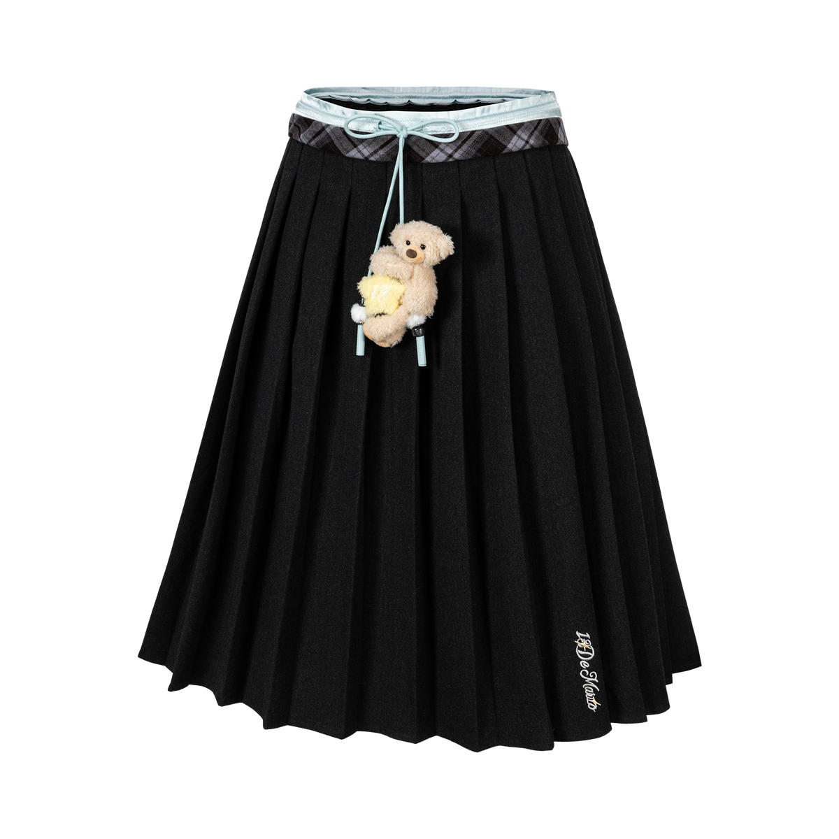 13DE MARZO Luminous Bear Double Waist Dress Dark Grey - 13DE MARZO