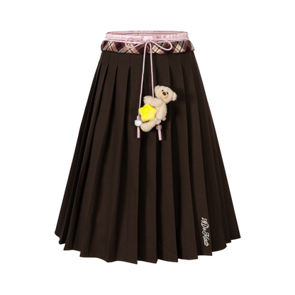 13DE MARZO Luminous Bear Double Waist Dress Brown - 13DE MARZO