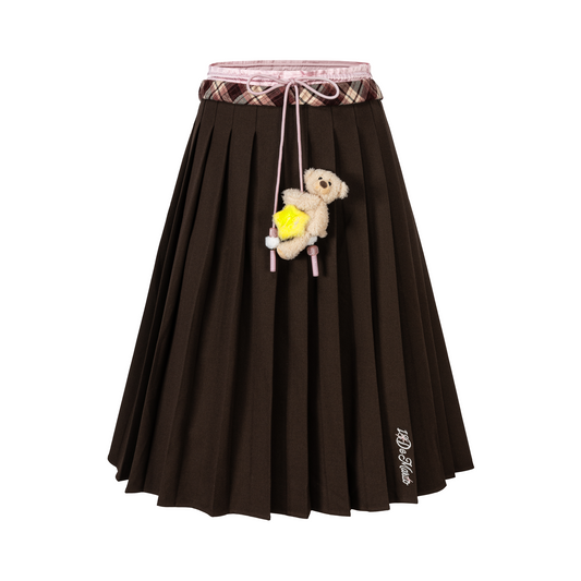 13DE MARZO Luminous Bear Double Waist Dress Brown - 13DE MARZO