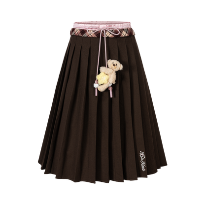 13DE MARZO Luminous Bear Double Waist Dress Brown - 13DE MARZO