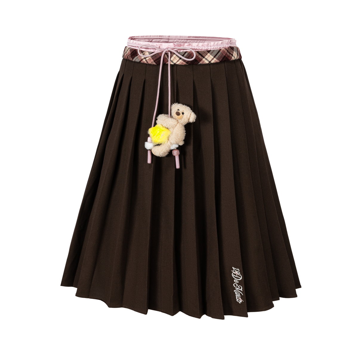 13DE MARZO Luminous Bear Double Waist Dress Brown - 13DE MARZO