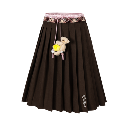 13DE MARZO Luminous Bear Double Waist Dress Brown - 13DE MARZO