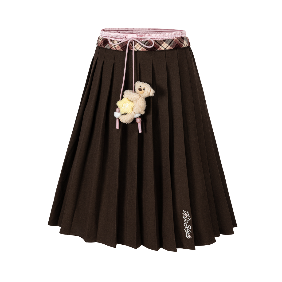 13DE MARZO Luminous Bear Double Waist Dress Brown - 13DE MARZO