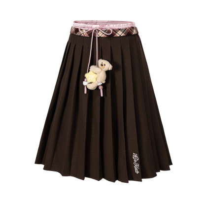 13DE MARZO Luminous Bear Double Waist Dress Brown - 13DE MARZO