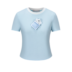 13DE MARZO Nighty Night Bear Tight Tee Blue