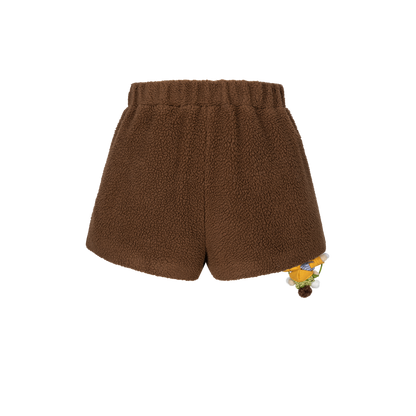 13DE MARZO Snow Bear Polar Fleece Shorts Brown - 13DE MARZO