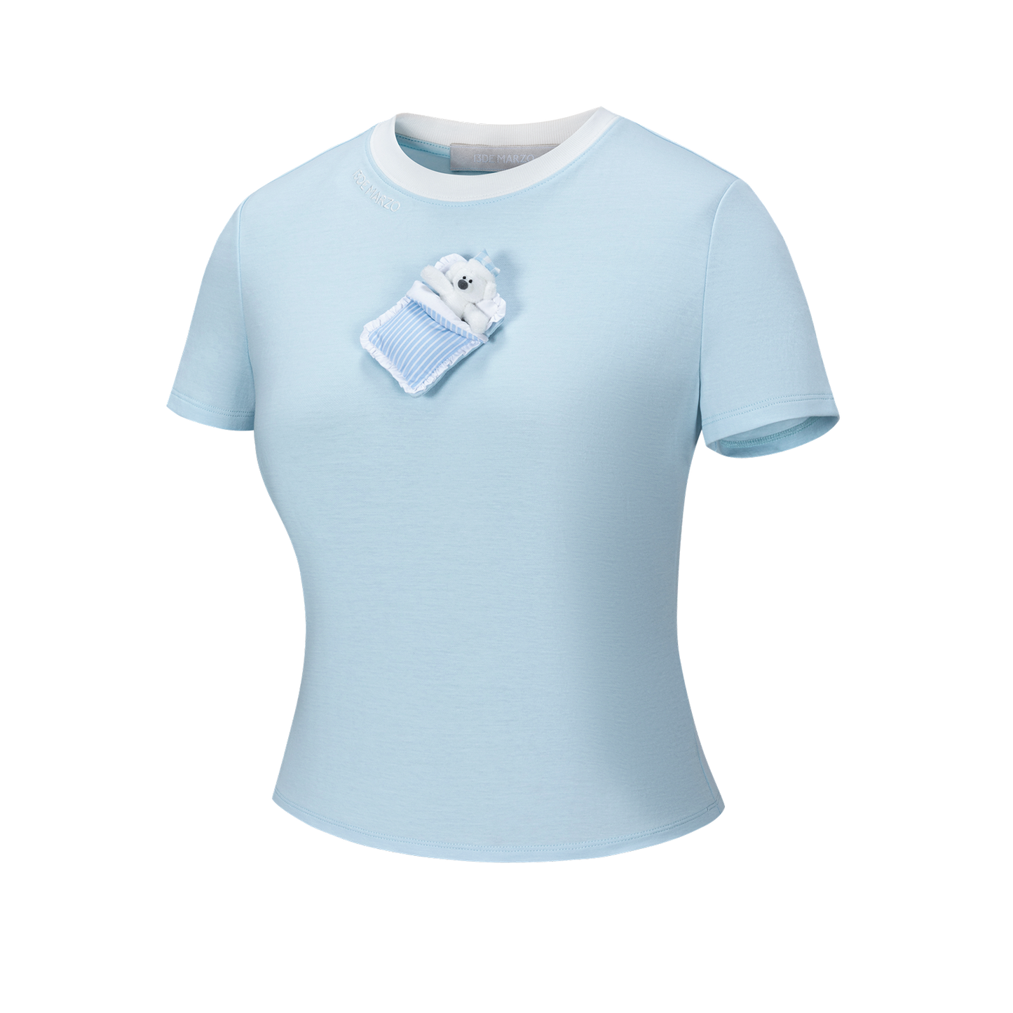13DE MARZO Nighty Night Bear Tight Tee Blue