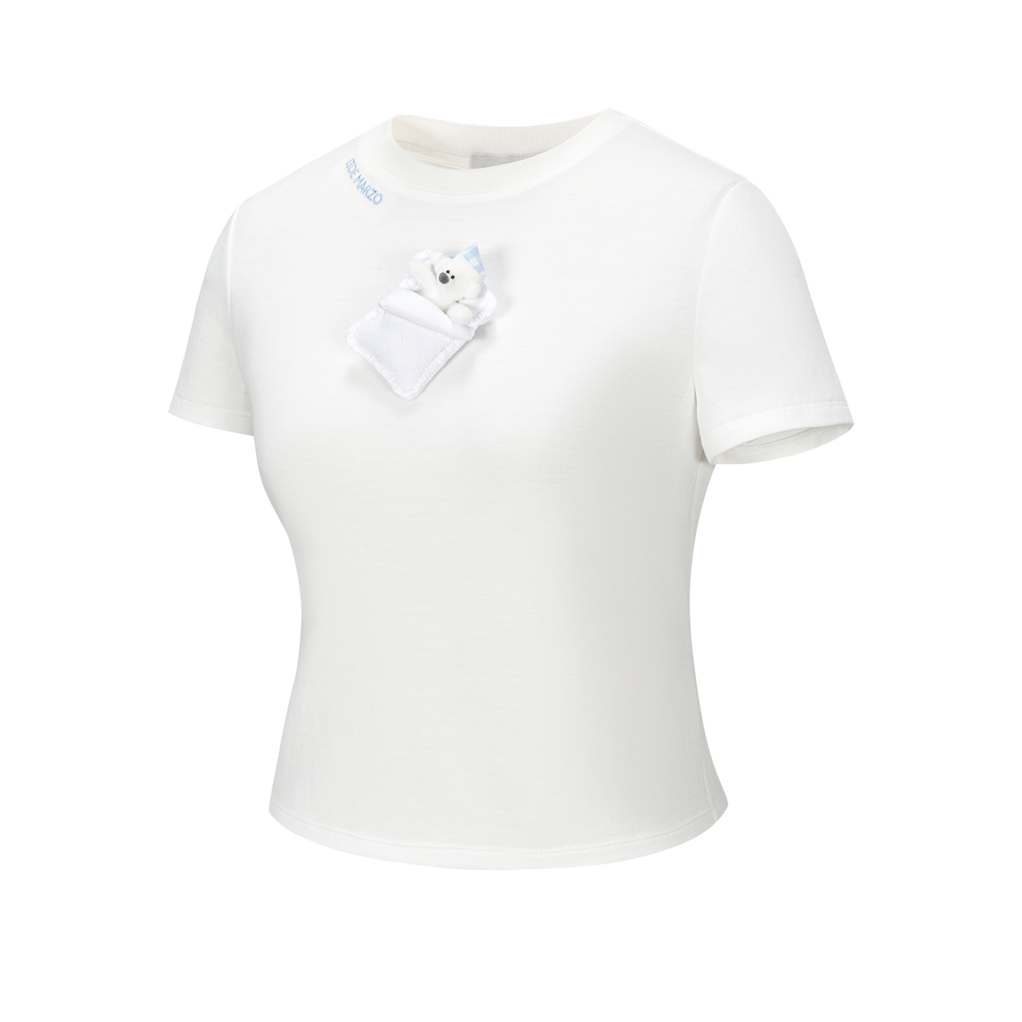 13DE MARZO Nighty Night Bear Tight Tee White