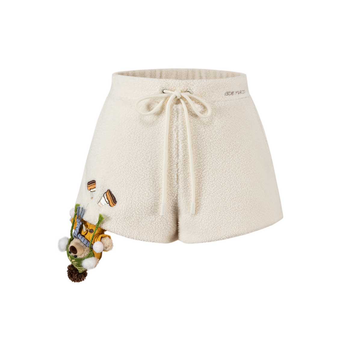 13DE MARZO Snow Bear Polar Fleece Shorts Beige - 13DE MARZO