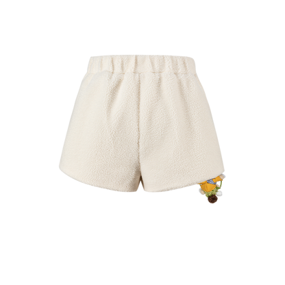 13DE MARZO Snow Bear Polar Fleece Shorts Beige - 13DE MARZO