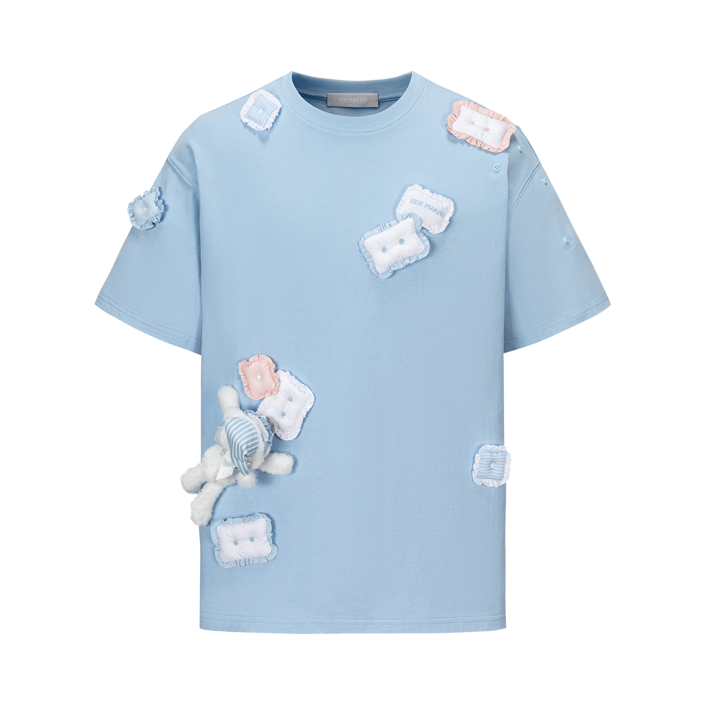 13DE MARZO Nighty Night Bear Pillow Oversized T-shirt Blue