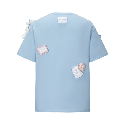 13DE MARZO Nighty Night Bear Pillow Oversized T-shirt Blue