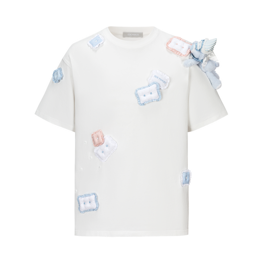 13DE MARZO Nighty Night Bear Pillow Oversized T-shirt White