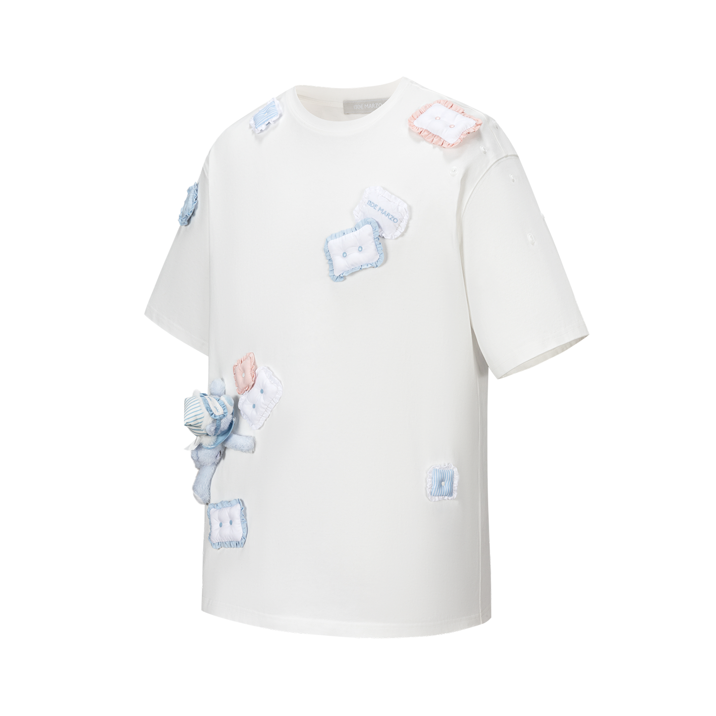 13DE MARZO Nighty Night Bear Pillow Oversized T-shirt White