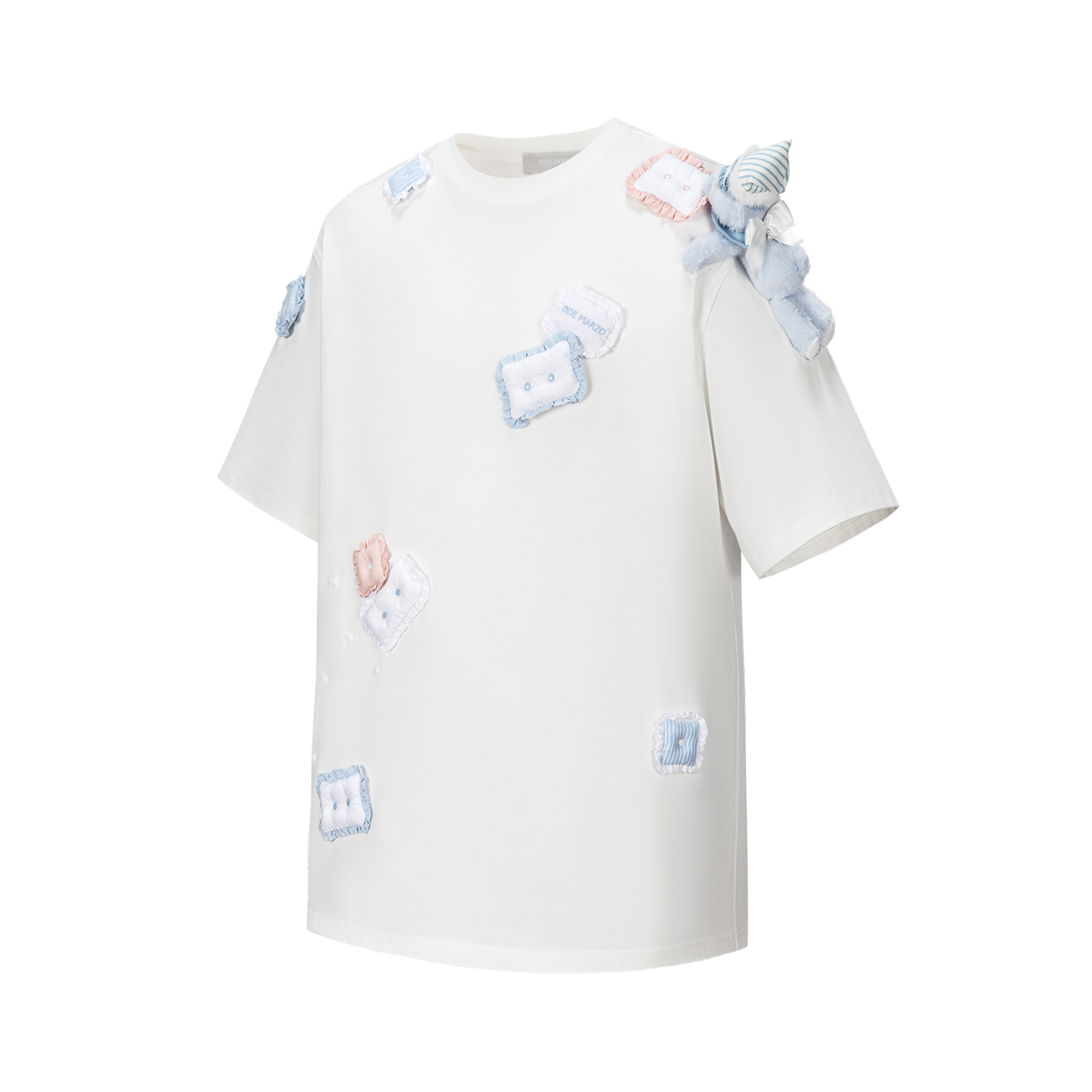 13DE MARZO Nighty Night Bear Pillow Oversized T-shirt White