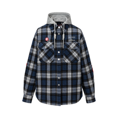 13DE MARZO Rolling Stones Plaid Shirt Jacket Blue