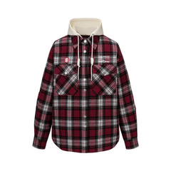 13DE MARZO Rolling Stones Plaid Shirt Jacket Red